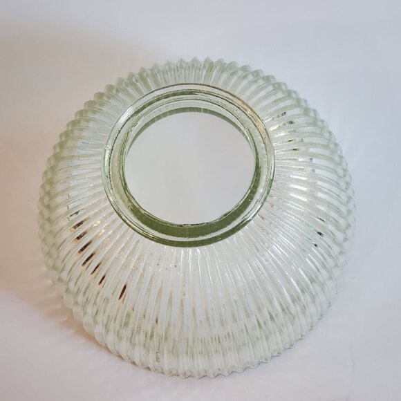 Vintage Holophane Bell Shaped Lamp Light Shade Clear Glass Ribbed Pattern - Picture 4 of 8